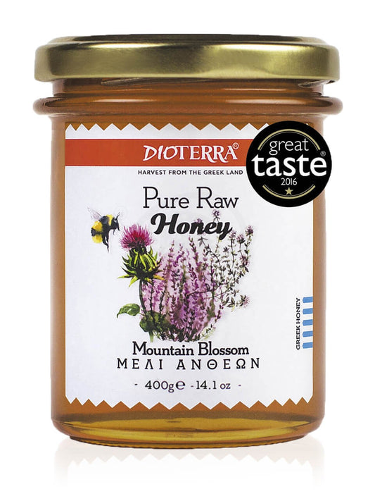 Αγνό, άθερμο μέλι ανθέων, Αχαΐας "Dioterra" 400g